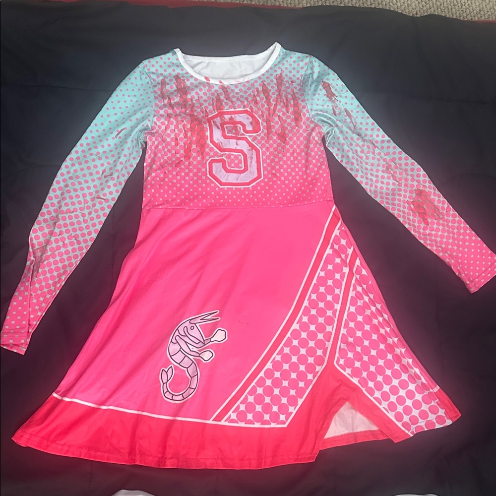 Pink and Blue Cheerleading zombie costume